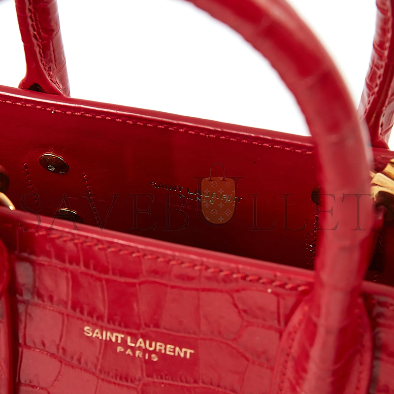 Y*L red croc embossed nano sac de jour bag lu84822960252 (26*20.5*12.5cm)