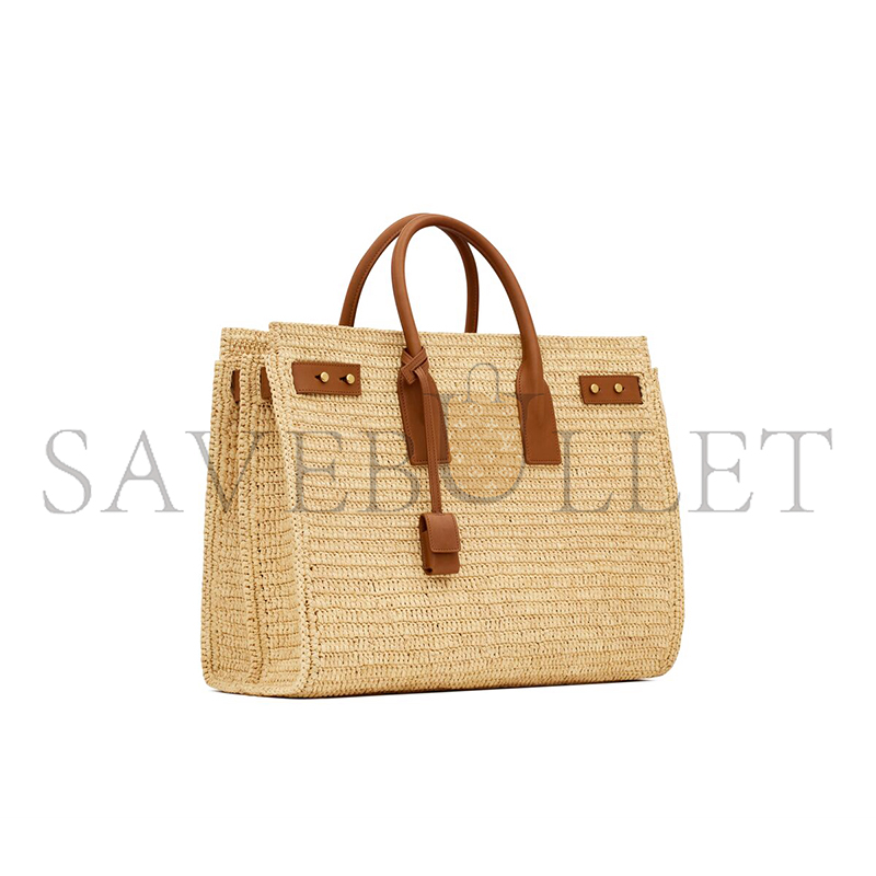y*l sac de jour S*pple in raffia and leather-medium 751499gaabn2080 (41*28*13cm)