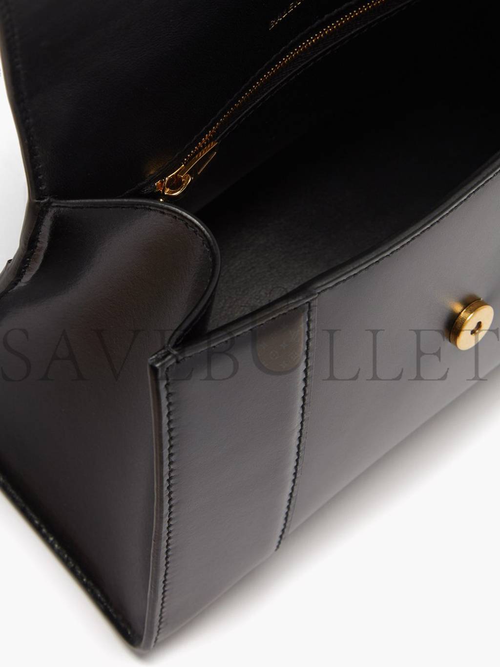 Ba*len*cia*ga black hourglass small leather bag matchesfashion us (22.6*14.9*10.1cm)