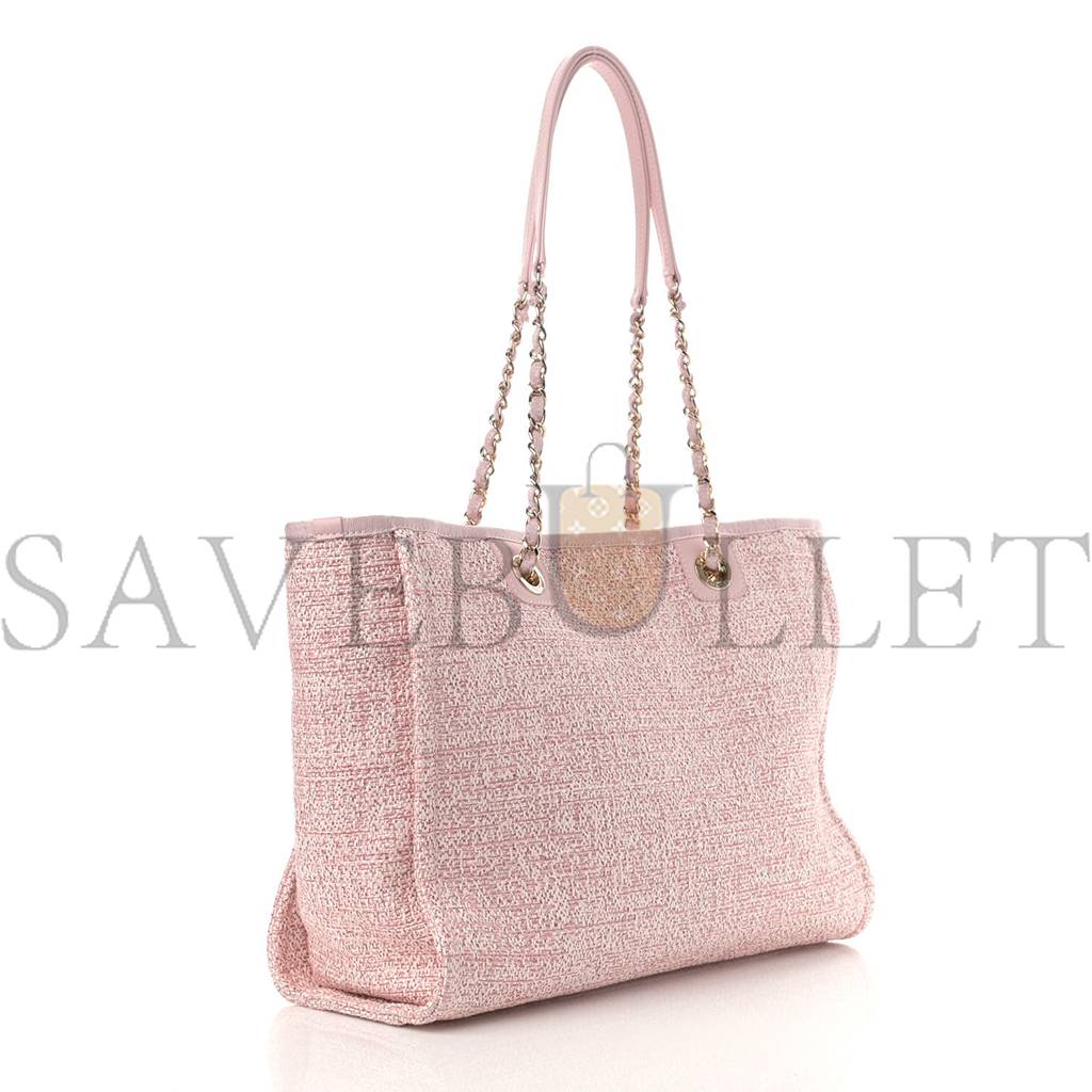Ch*el lurex boucle small deauville tote pink (34*26*13cm)