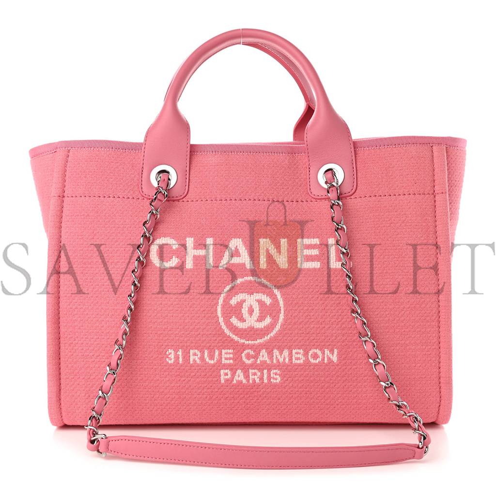 Ch*el mixed fibers small deauville tote pink (32*25*15cm)