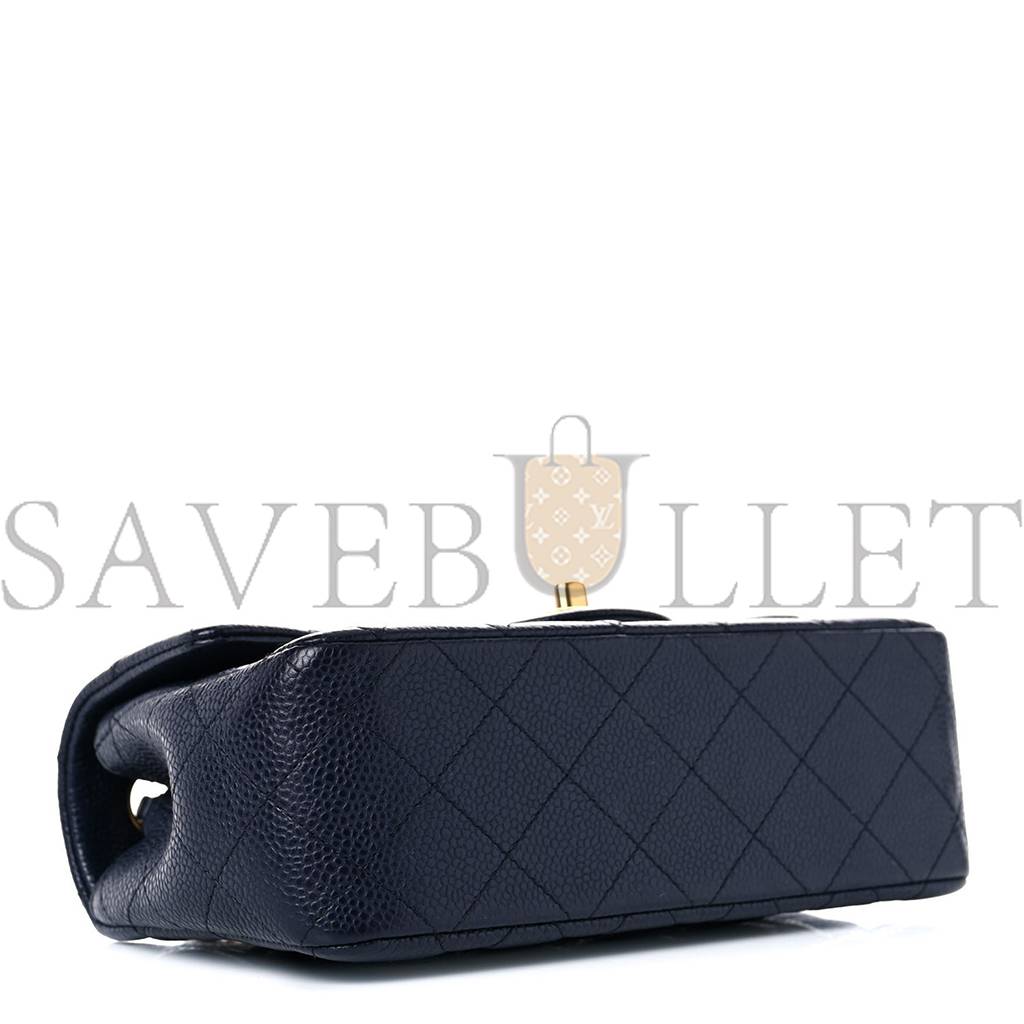 Ch*el caviar quilted mini rectangular flap navy gold hardware (20.3*12.7*6.4cm)