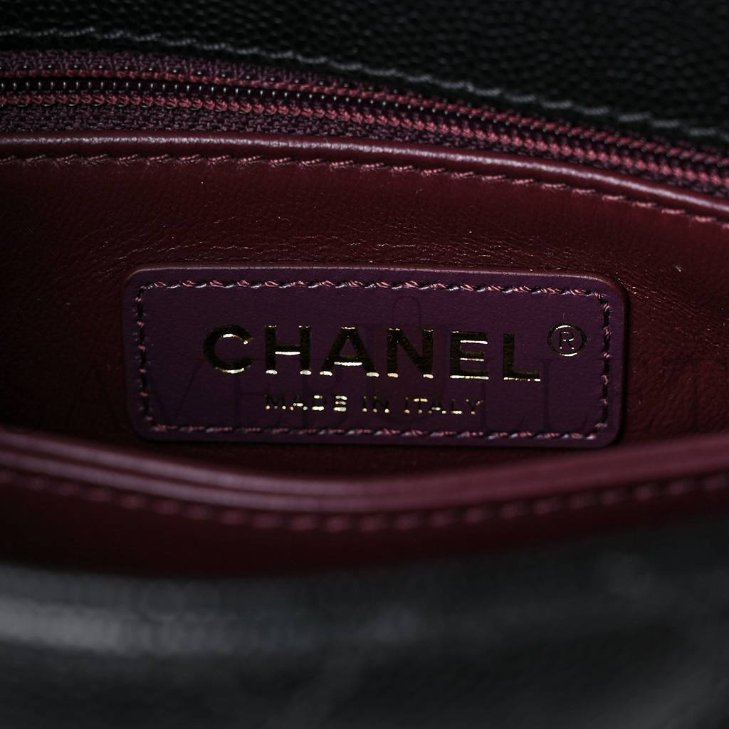 Ch*el caviar quilted extra mini coco handle flap black silver hardware (18*13*9cm)