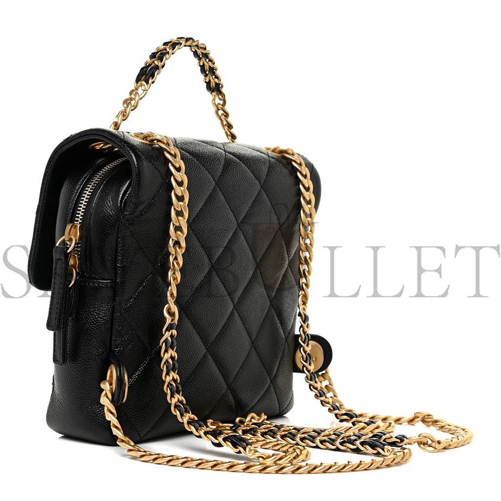 Ch*el caviar quilted multi chain backpack black (18*18*6cm)