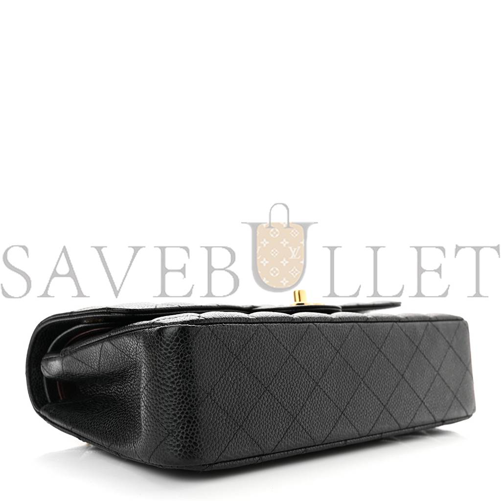 Ch*el caviar quilted medium double flap black gold hardware (25*15*6cm)