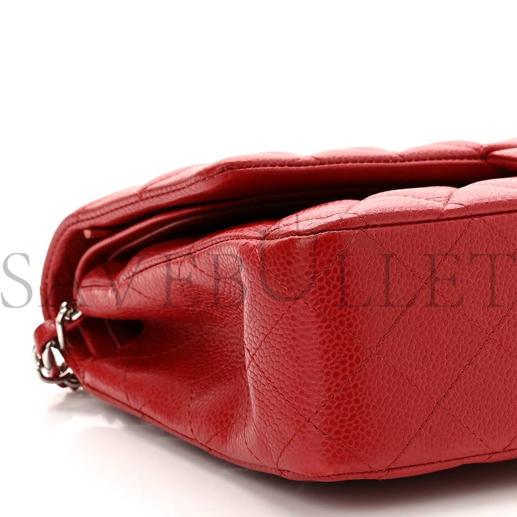 Ch*el caviar quilted medium double flap red rose gold hardware (25*15*6cm)