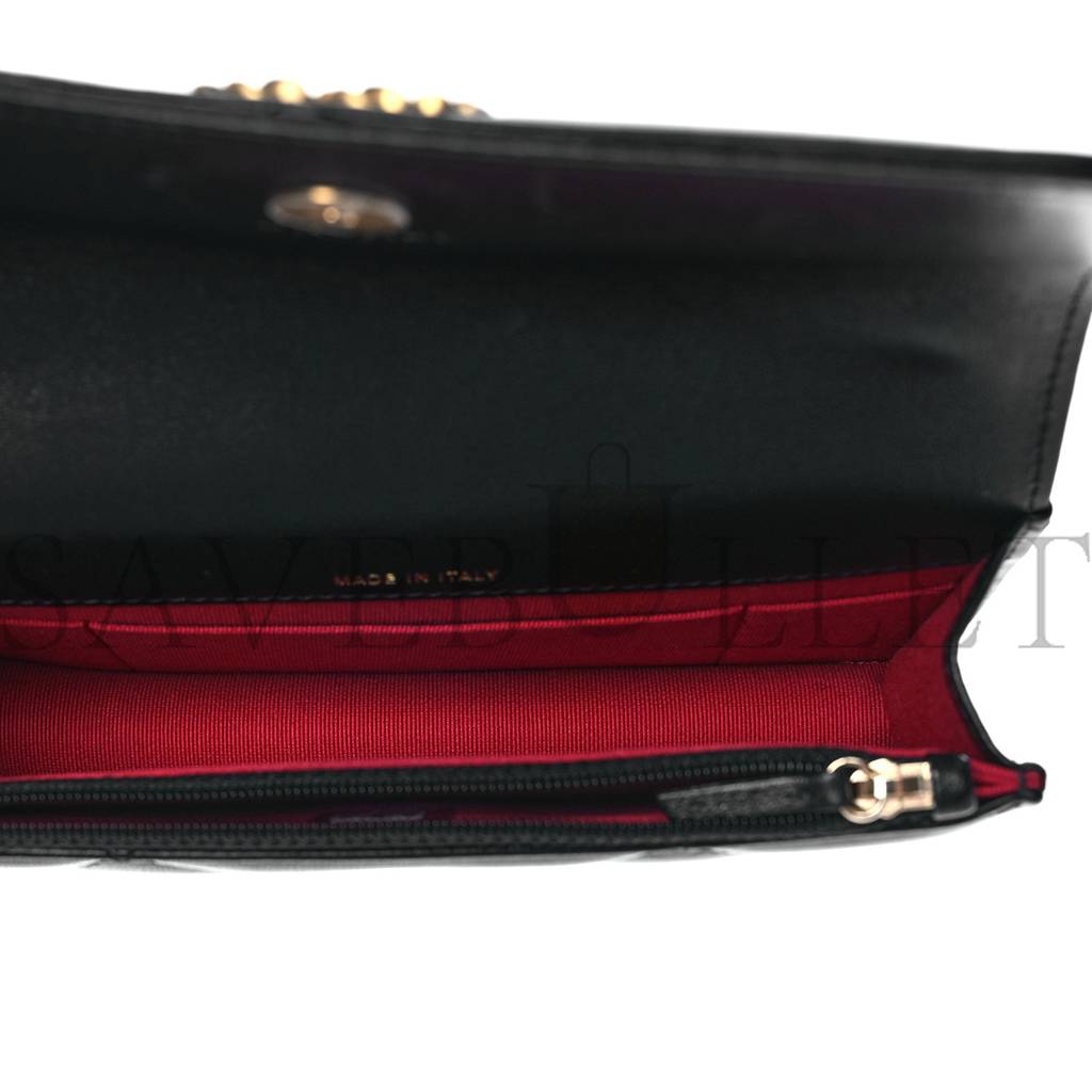 Ch*el lambskin quilted Ch*el 19 flap phone holder with chain black gold hardware (17*10*4cm)
