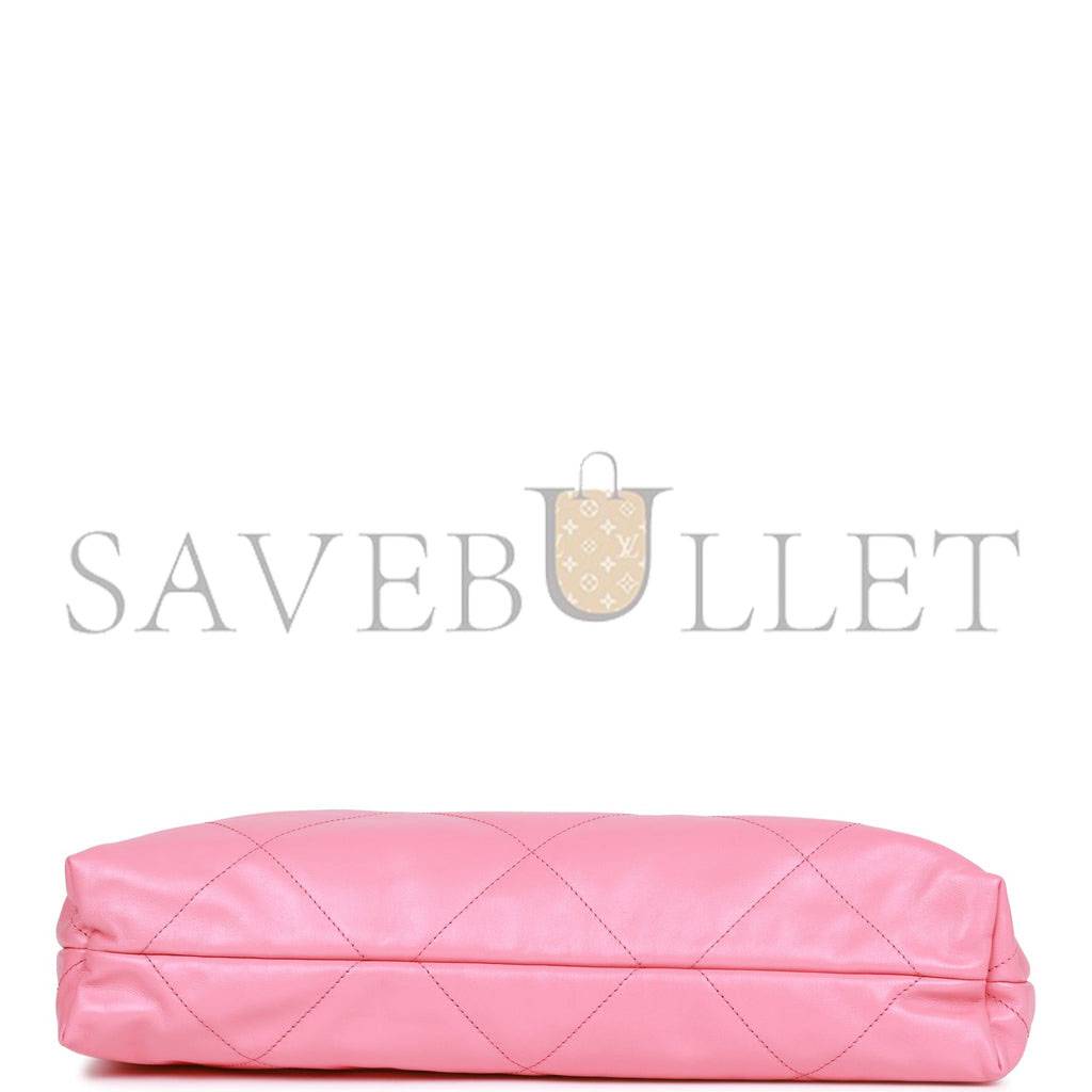 Ch*el small 22 bag pink calfskin gold hardware (30*28*8cm)