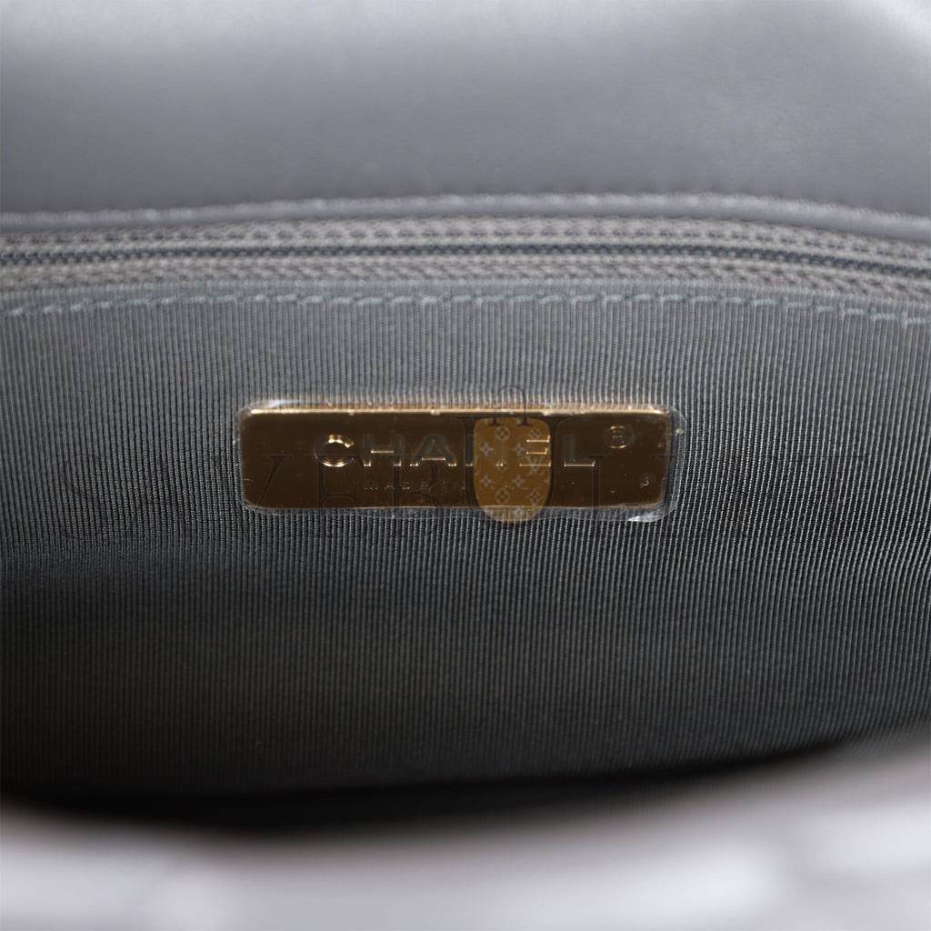 Ch*el medium 19 flap bag grey calfskin mixed hardware (25*16*9cm)