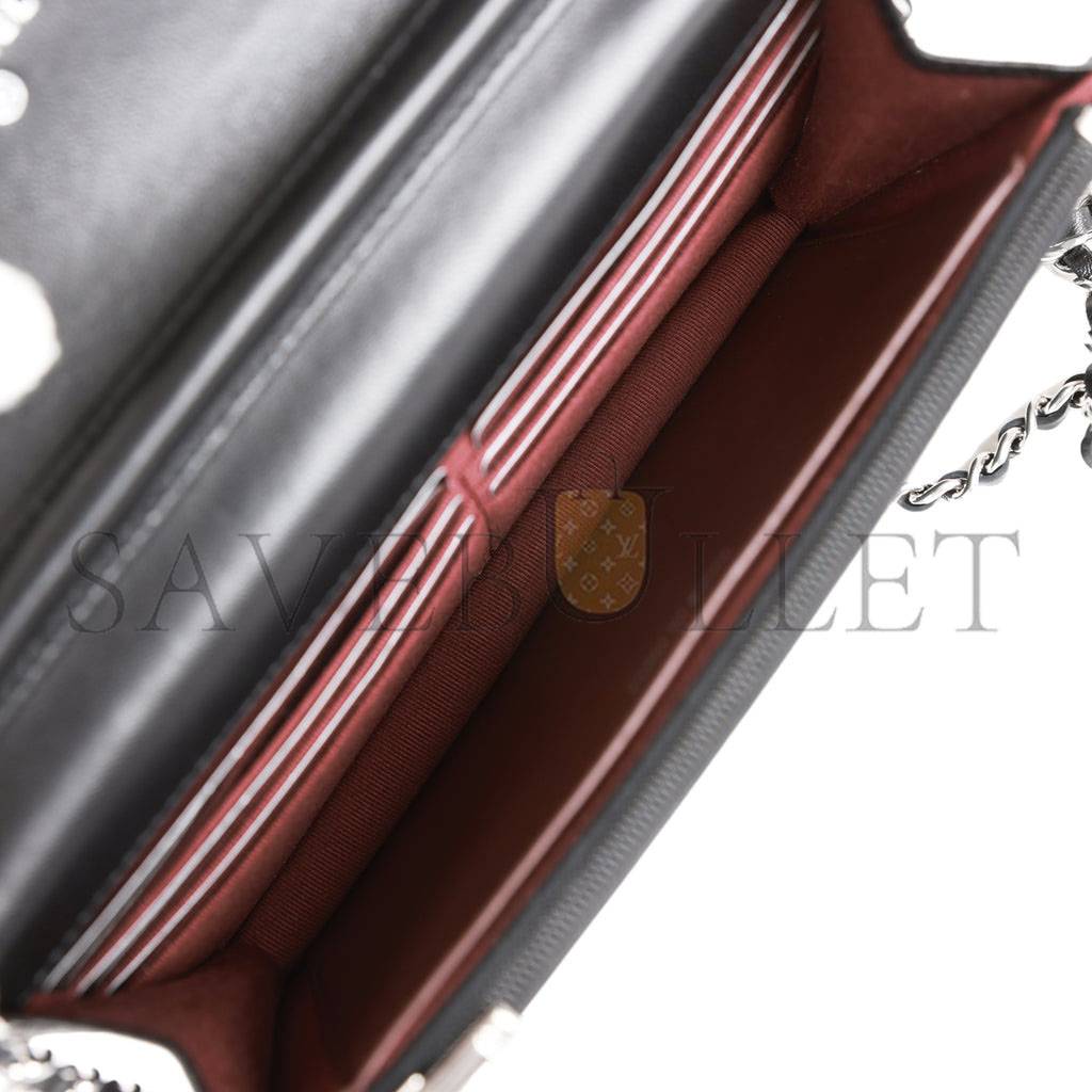 Ch*el wallet on chain woc black lambskin silver hardware (19*12*4cm)