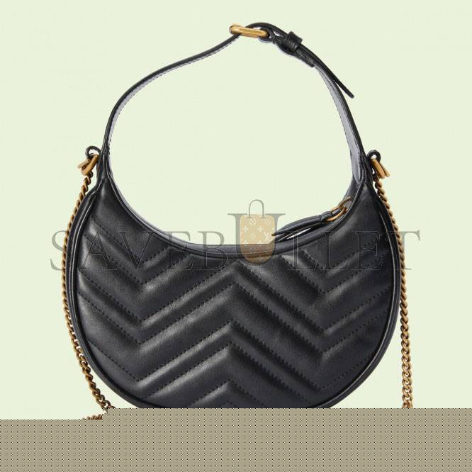 G*u*i gg marmont half-moon-shaped mini bag 699514 (21*11*5cm)