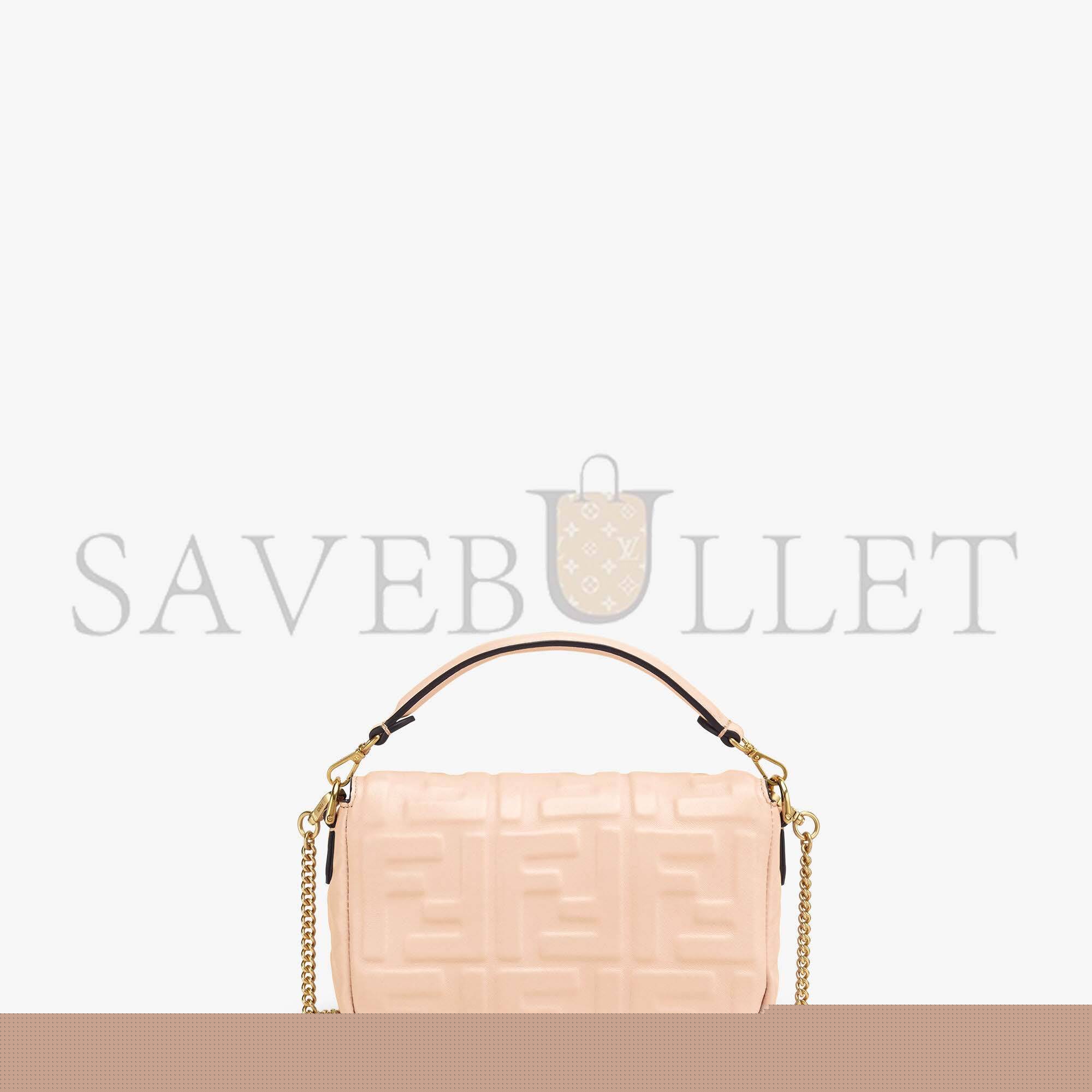 F**di baguette mini - pale pink nappa leather bag 8bs017a72vf171m (19*11.5*4cm)