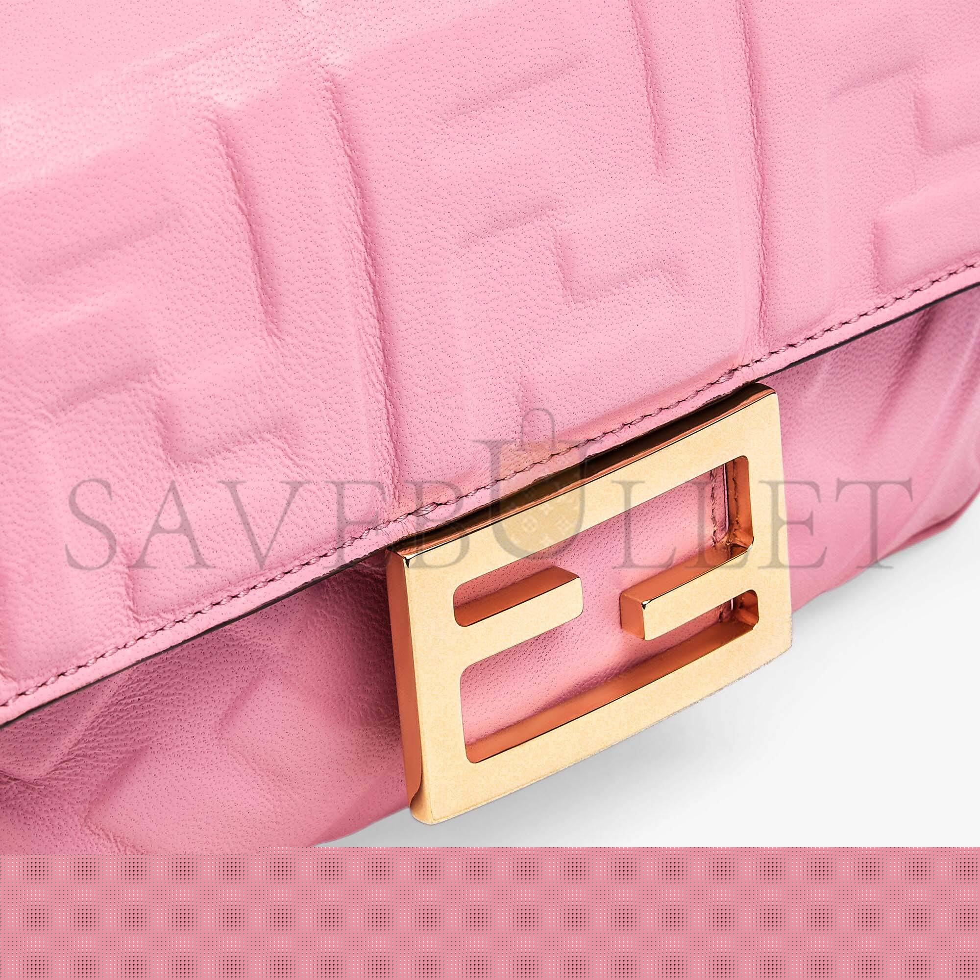 F**di baguette mini - pink nappa leather bag 8bs017a72vf1aqa (19*11.5*4cm)