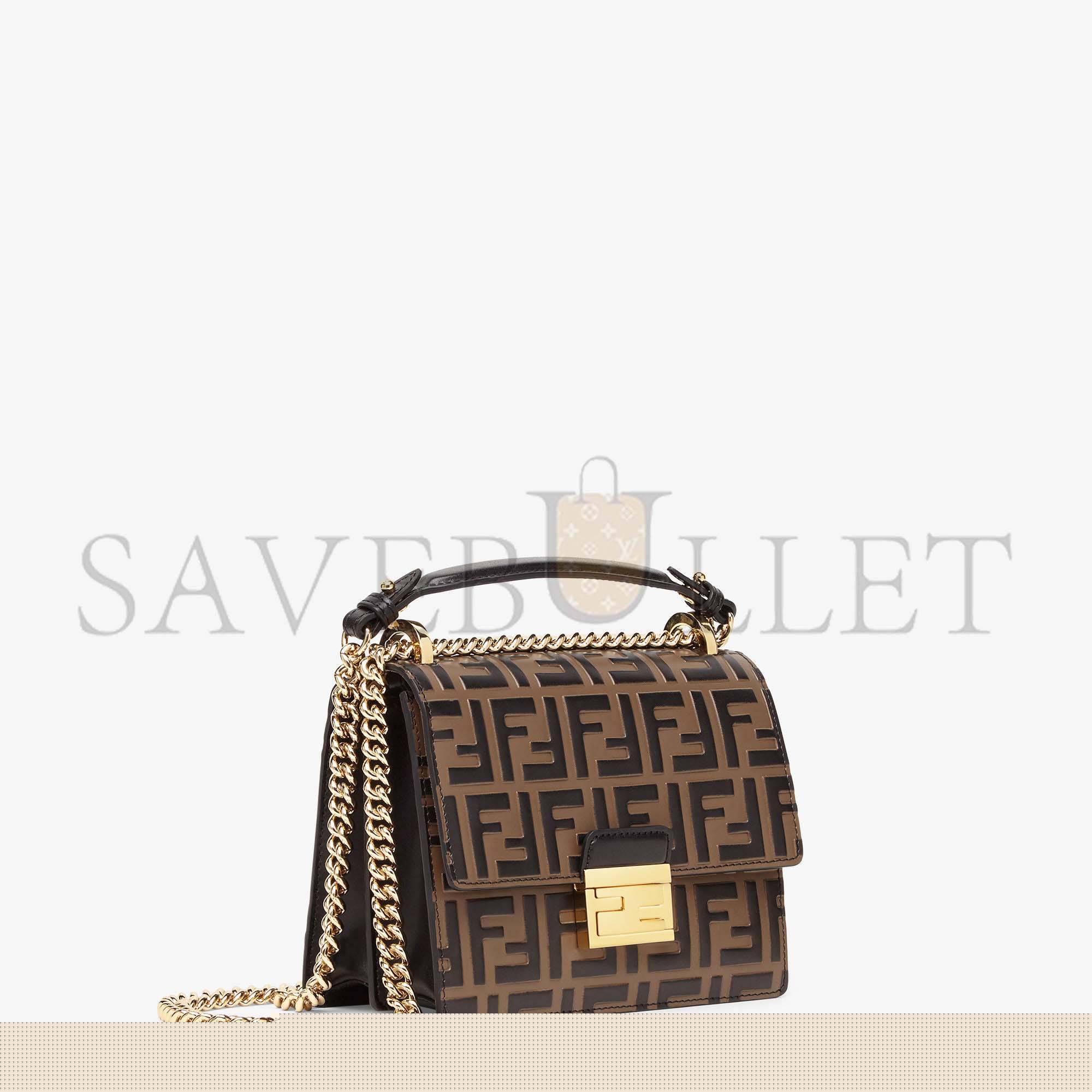 F**di kan u small - brown leather mini-bag 8m0417a659f13vk (19*13*9cm)