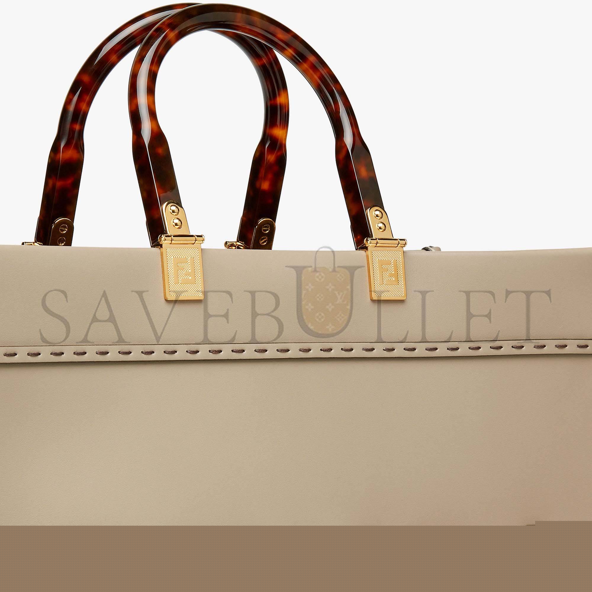 F**di sunshine medium - dove gray leather shopper 8bh386abvlf0e65 (35*31*17cm)