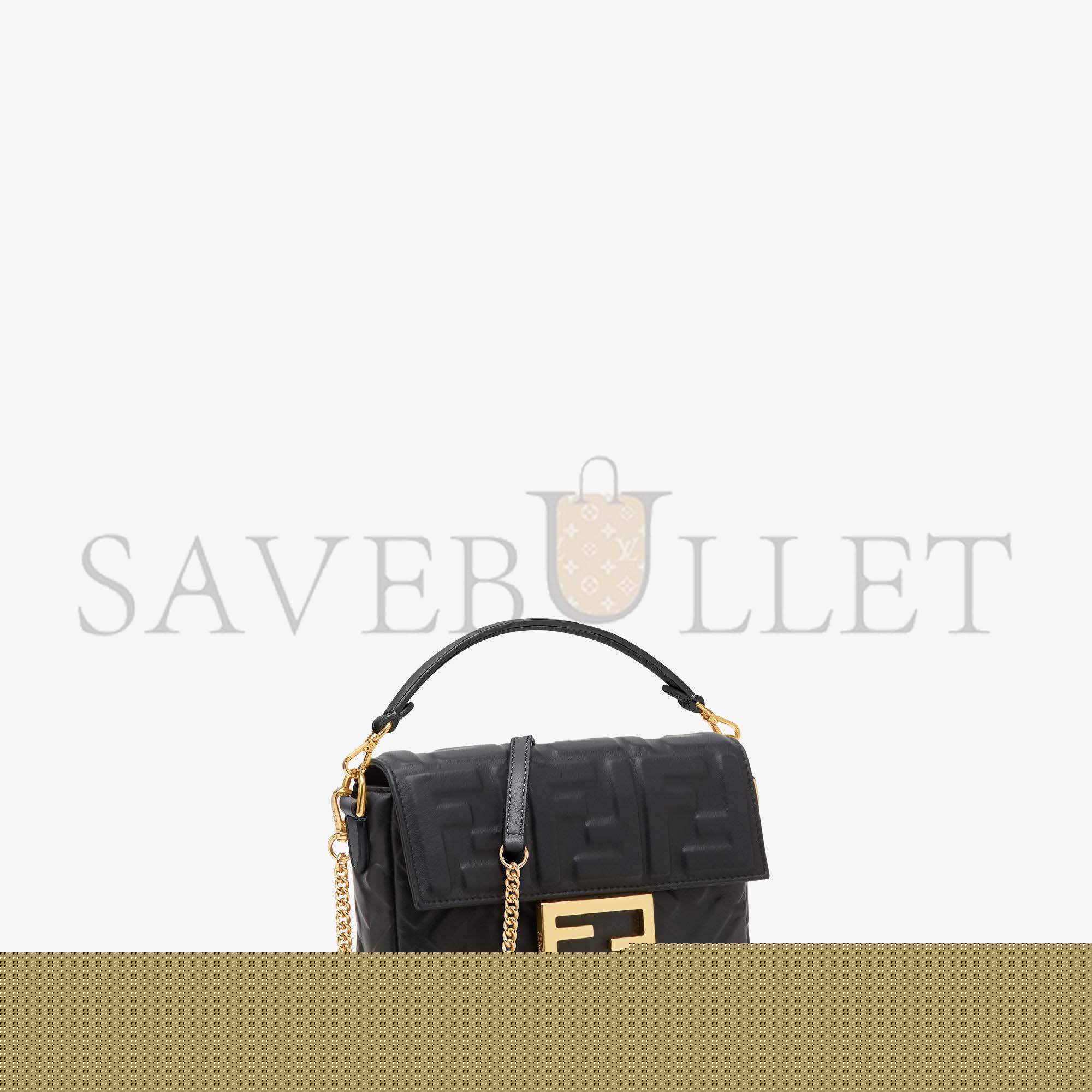 F**di baguette mini - black leather bag 8bs017a72vf15zw (19*11.5*4cm)