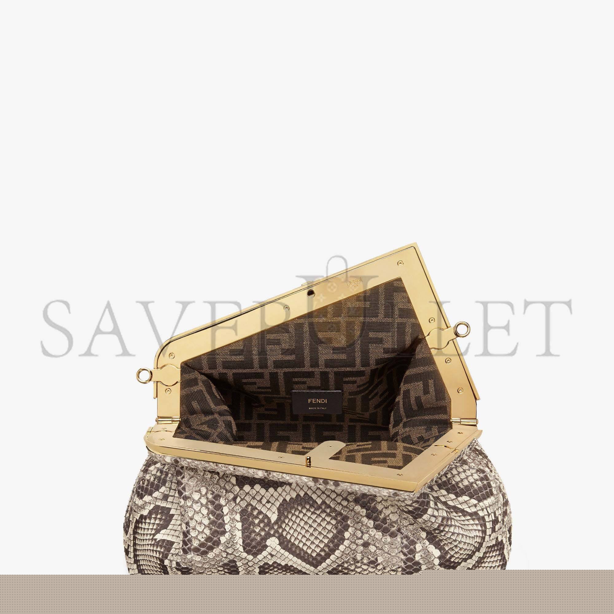 F**di first medium - white python leather bag 8bp127ah97f1feh (32.5*23.5*15cm)