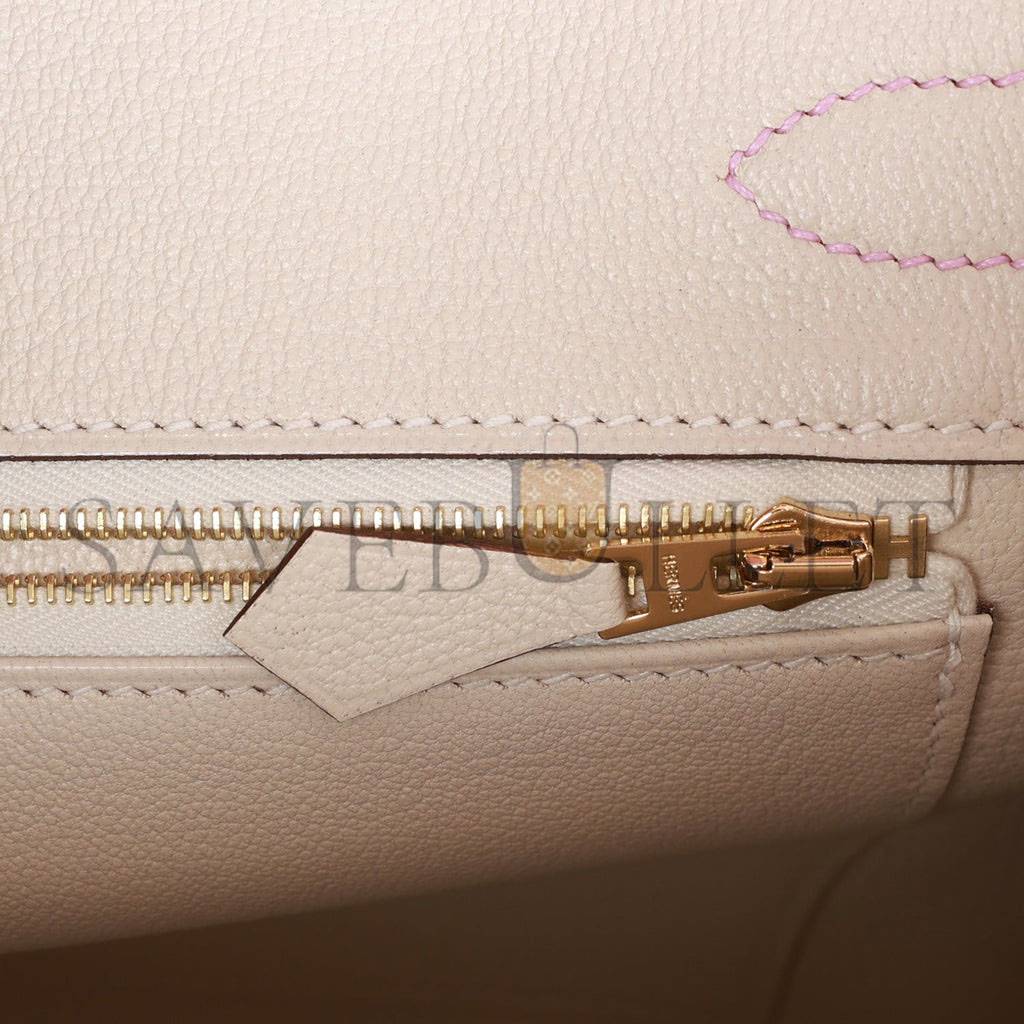 H**mes special order (hss) birkin 30 mauve sylvestre and craie epsom rose gold hardware ( 30cm*22*16cm)