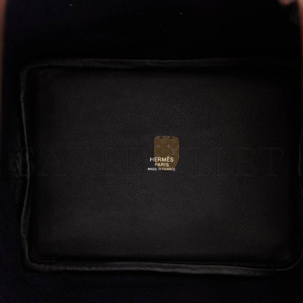 H**mes picotin cargo 18 bleu marine and black swift and toile canvas palladium hardwar(18*13*18cm)