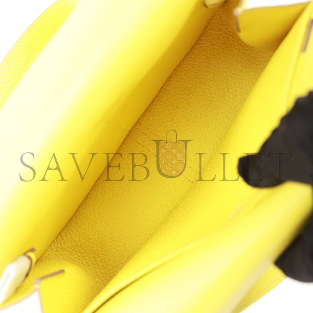 H**mes halzan 25 lime clemence palladium hardware (25cm)