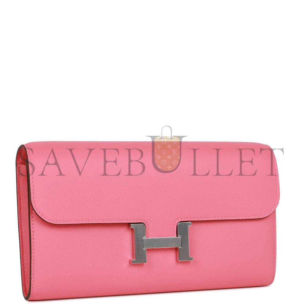 H**mes constance wallet to go rose azalee evercolor palladium hardware (20.3*11.4*3.8cm)