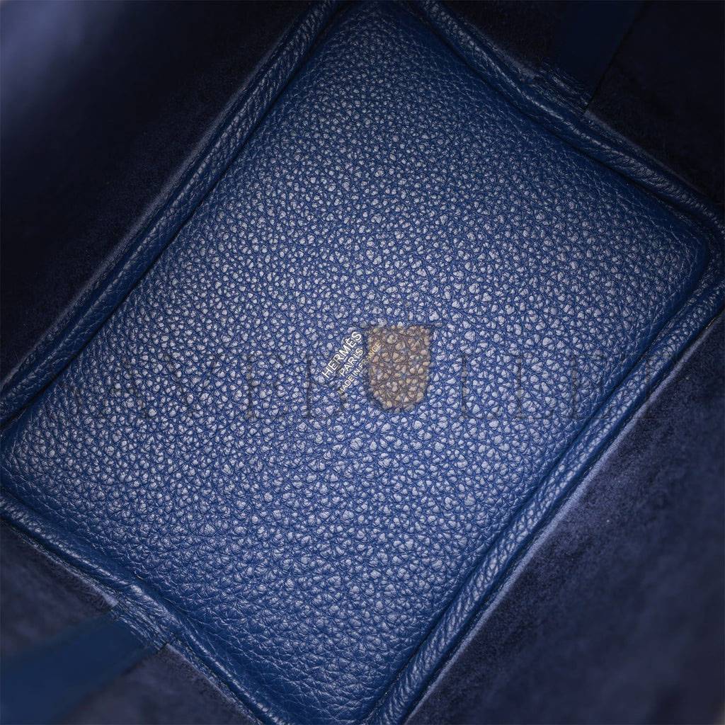 H**mes picotin lock 18 bleu saphir maurice gold hardware (18*13*18cm)