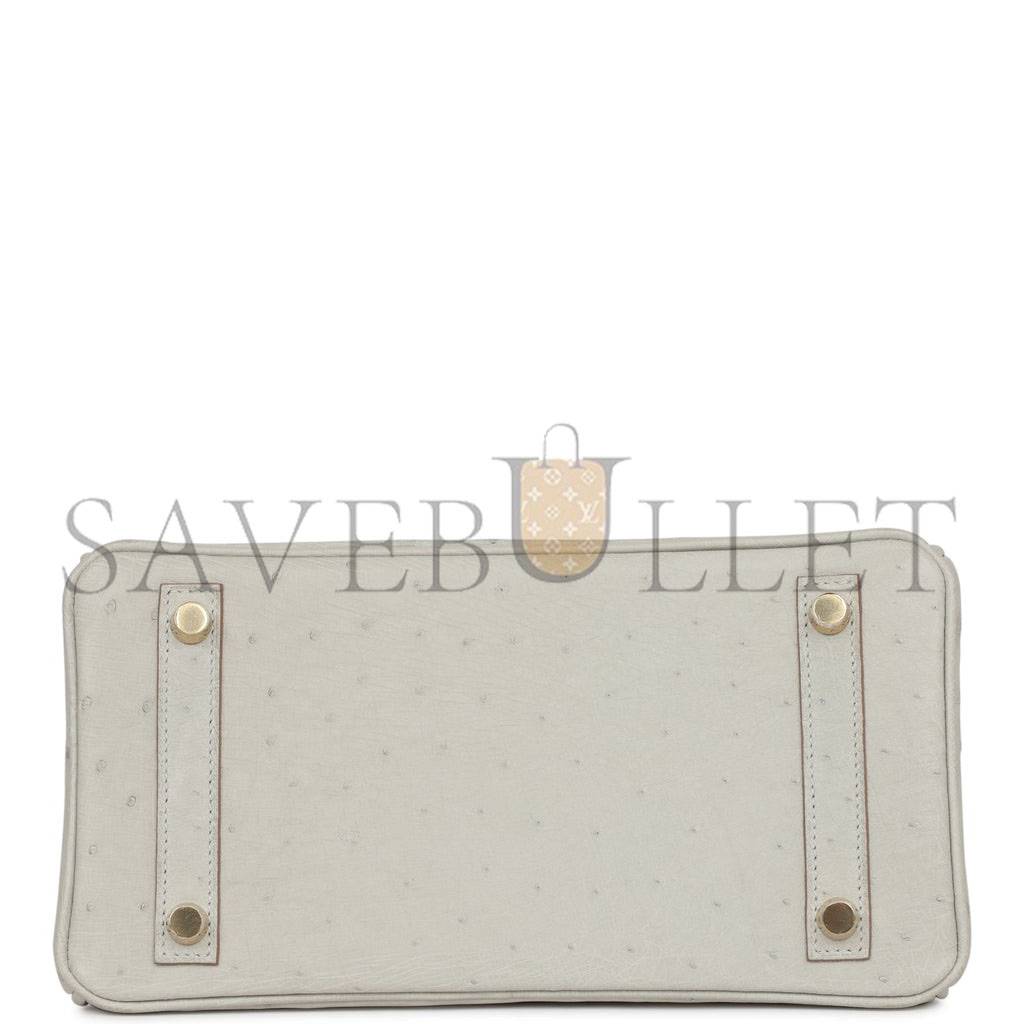H**mes birkin 25 gris perle ostrich gold hardware handmade (25cm)