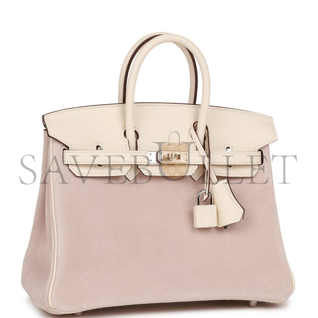 H**mes birkin 25 glycine grizzly and nata swift palladium hardware (25cm)