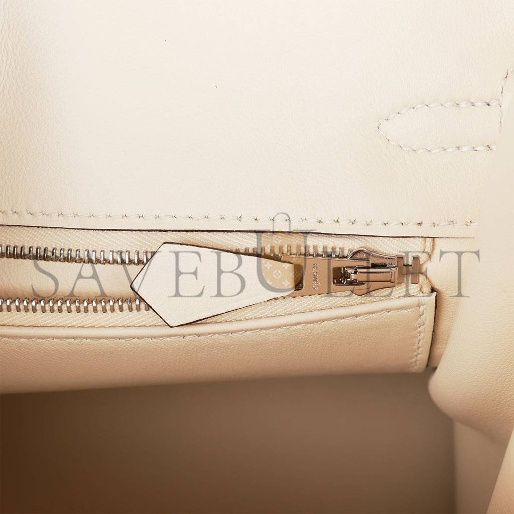 H**mes birkin 25 glycine grizzly and nata swift palladium hardware (25cm)