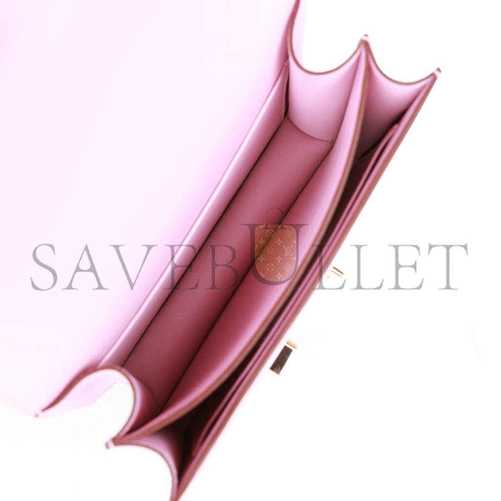 H**mes constance 18 mauve sylvestre epsom rose gold hardware (18cm)