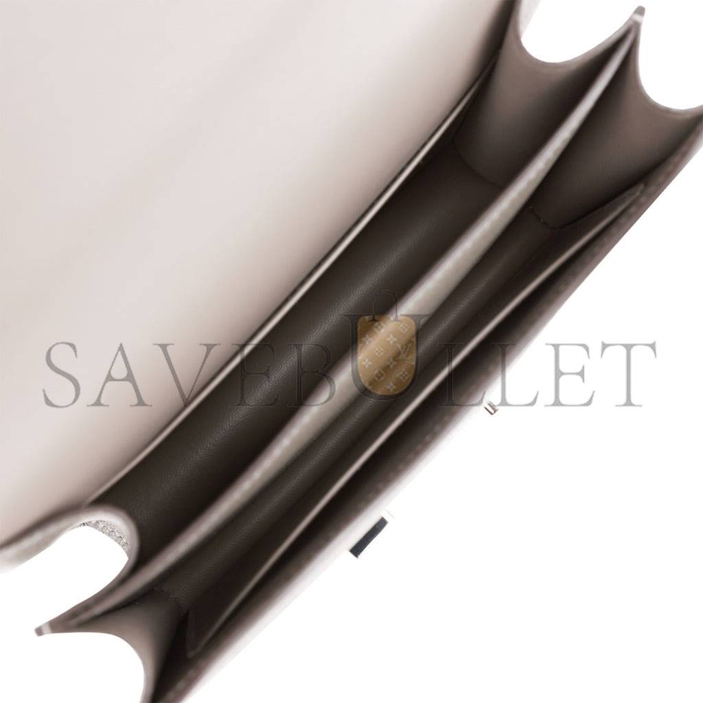 H**mes constance 18 gris meyer epsom palladium hardware (18cm)