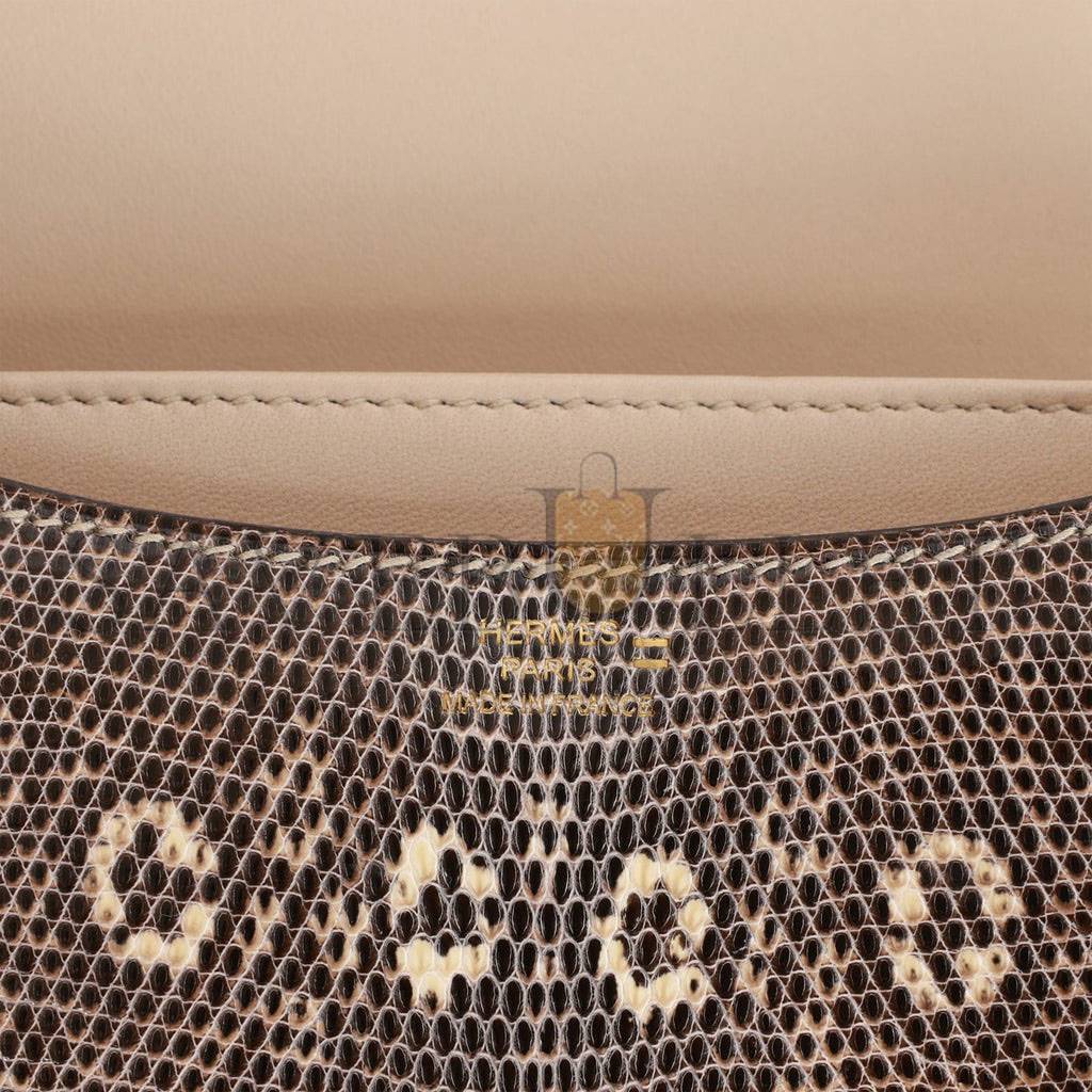 H**mes mini constance 18 ombre lizard varanus gold hardware (18*16*5cm)