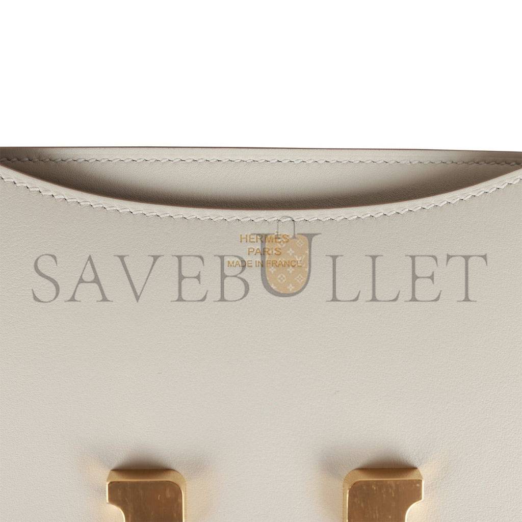 H**mes constance 18 gris perle swift gold hardware (18cm)