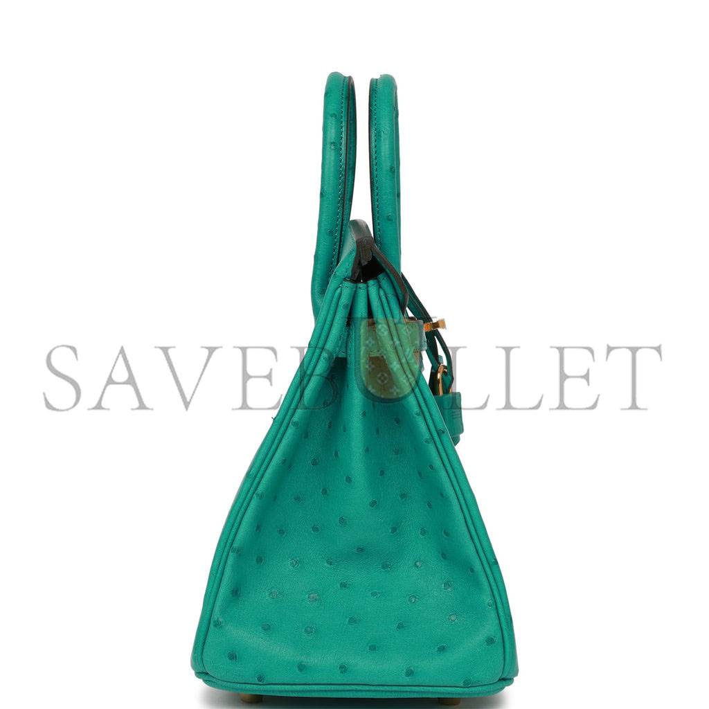H**mes birkin 25 vert verone ostrich gold hardware handmade (25cm)
