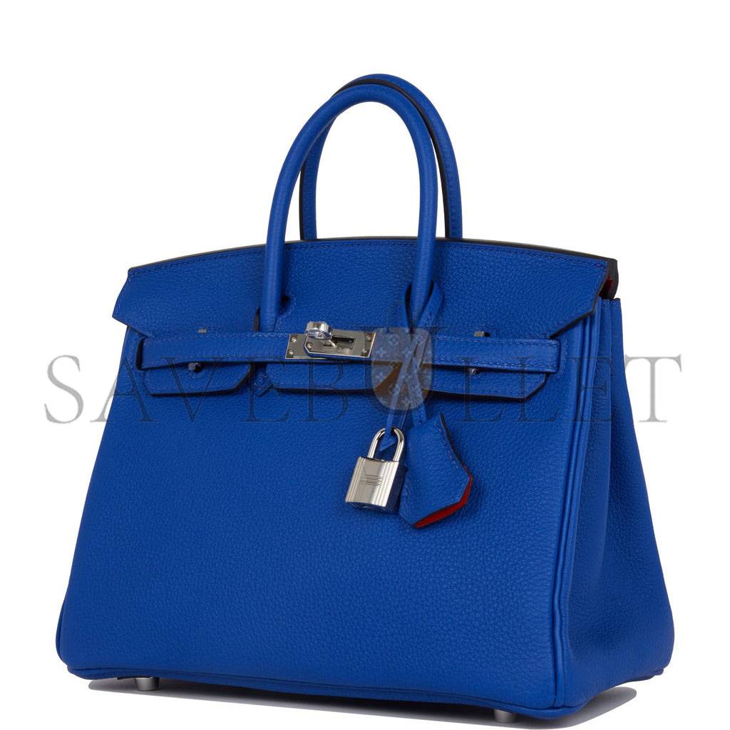H**mes birkin 25 bleu royal verso togo palladium hardware handmade (25cm)