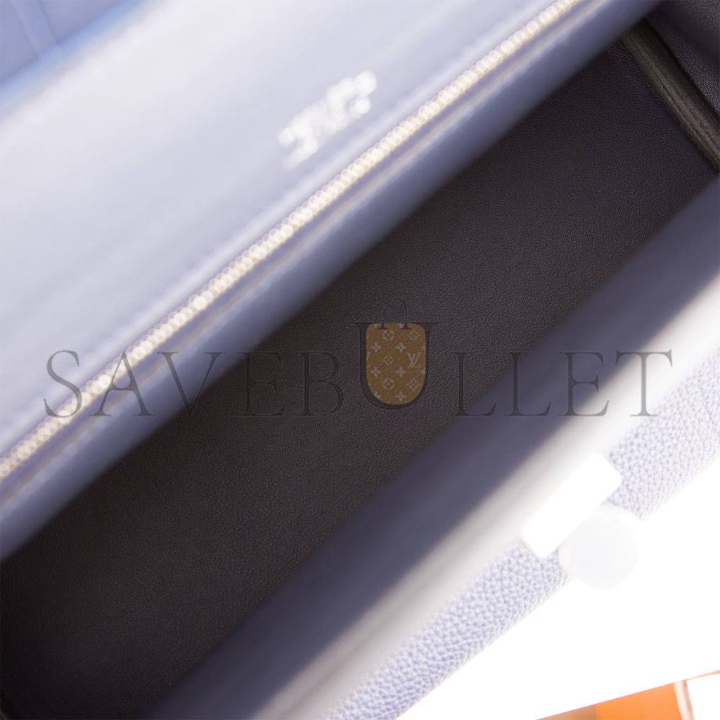 H**mes 2424 bag 29 bleu nuit alligator and togo touch palladium hardware (29*24*15cm)