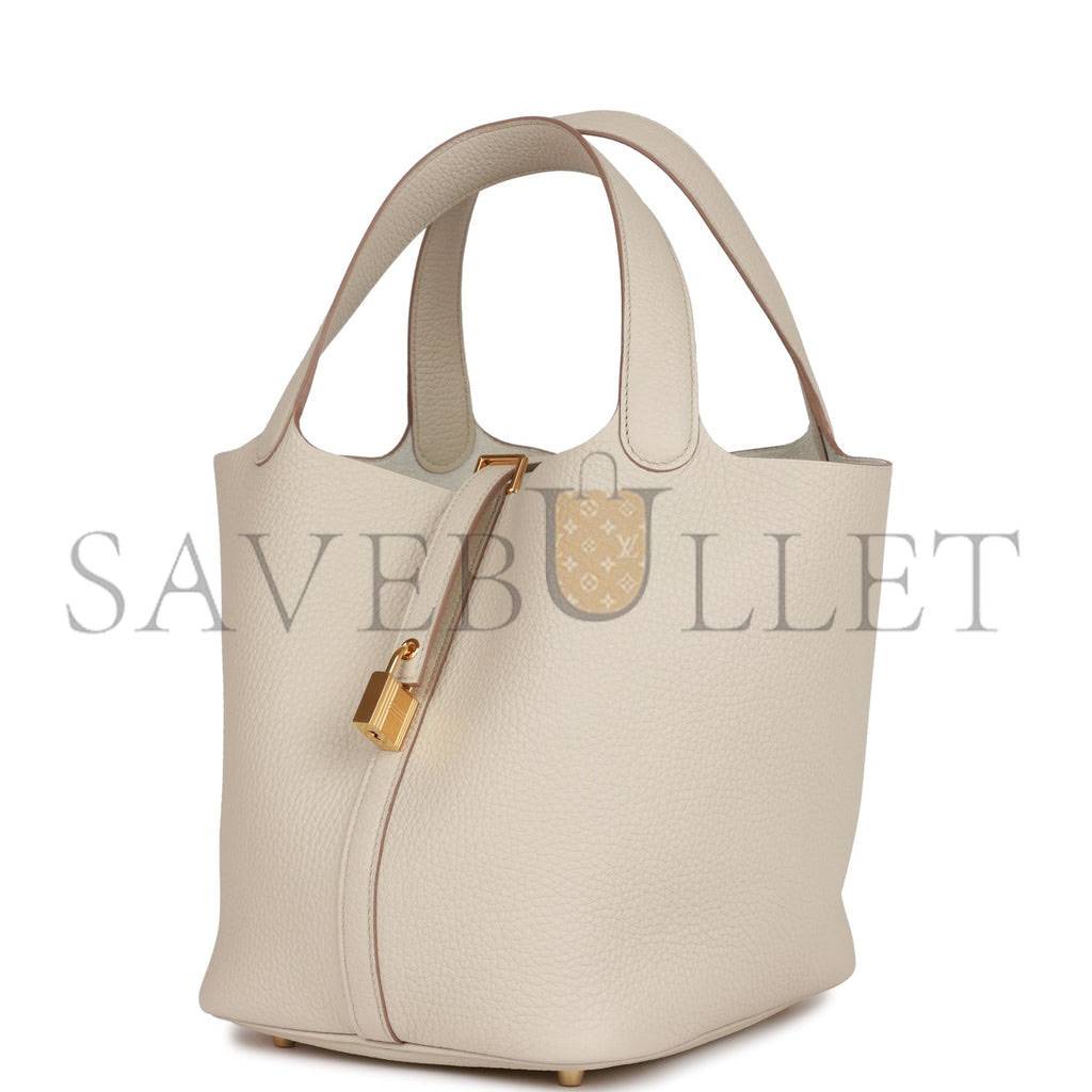 H**mes picotin lock 22 beton clemence gold hardware (22*21*18cm)