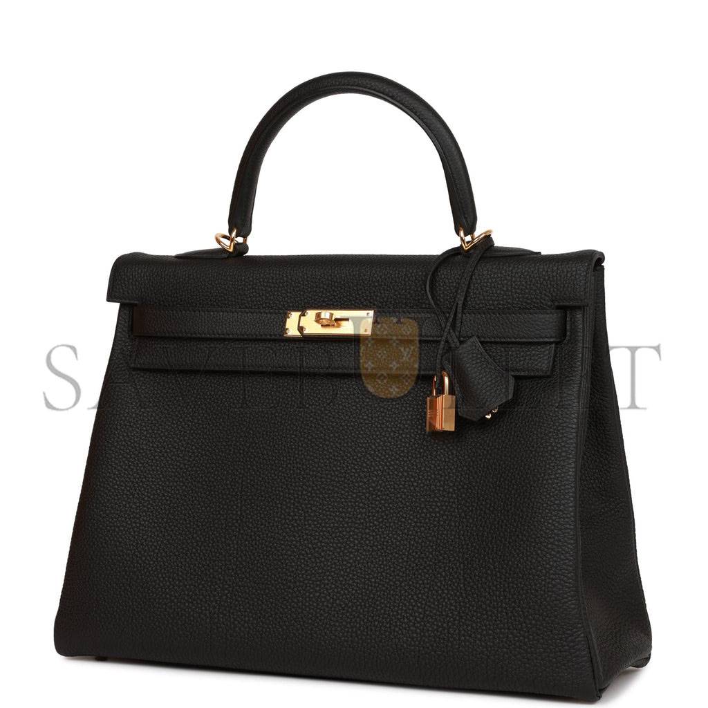 H**mes kelly retourne 35 black togo gold hardware (35*24*12cm)