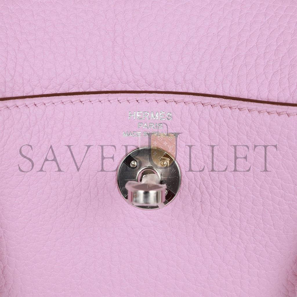 H**mes mini lindy mauve sylvestre clemence palladium hardware (19*12.5*9)