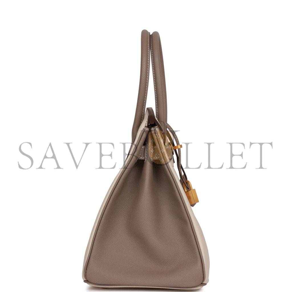 H**mes special order (hss) birkin 30 craie and gris asphalte epsom brushed gold hardware( 30cm*22*16cm)