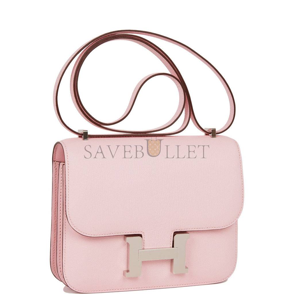 H**mes constance 18 rose sakura chevre palladium hardware 39692487491678 (18cm)