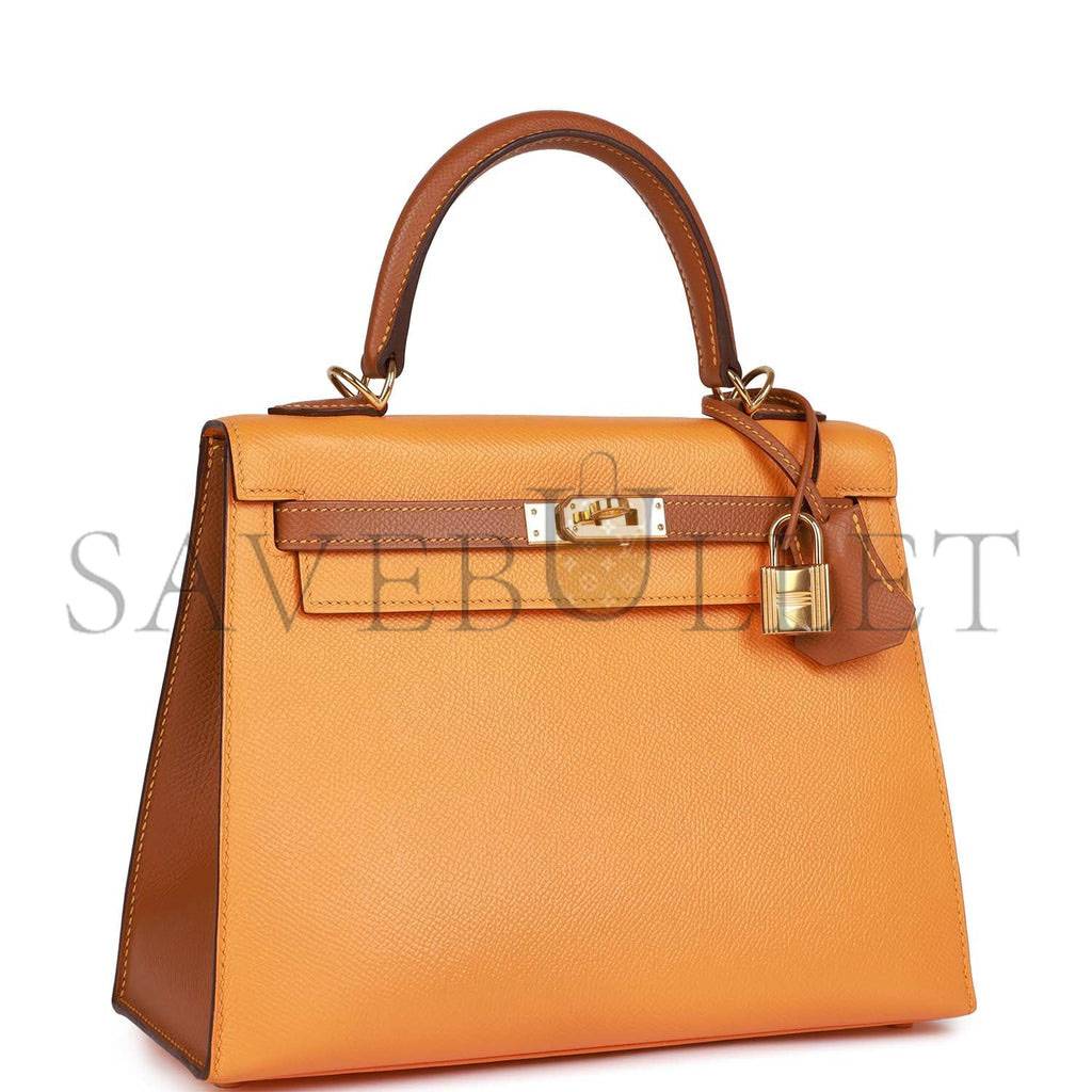 H**mes special order (hss) kelly sellier 25 jaune ambre and gold epsom gold hardware handmade (25*17*7cm)