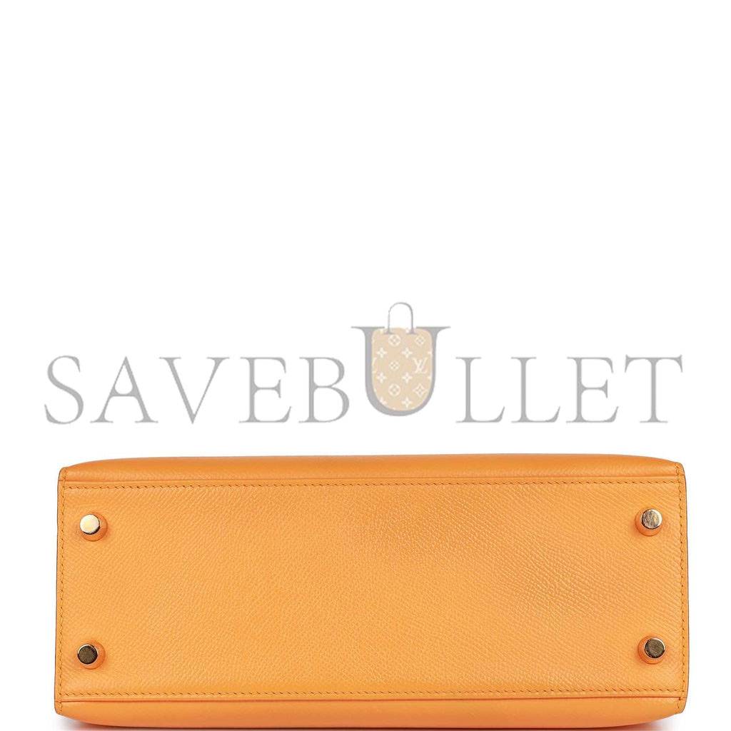 H**mes special order (hss) kelly sellier 25 jaune ambre and gold epsom gold hardware handmade (25*17*7cm)