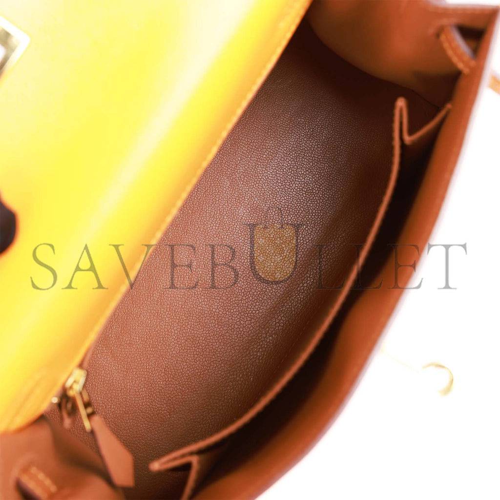 H**mes special order (hss) kelly sellier 25 jaune ambre and gold epsom gold hardware handmade (25*17*7cm)