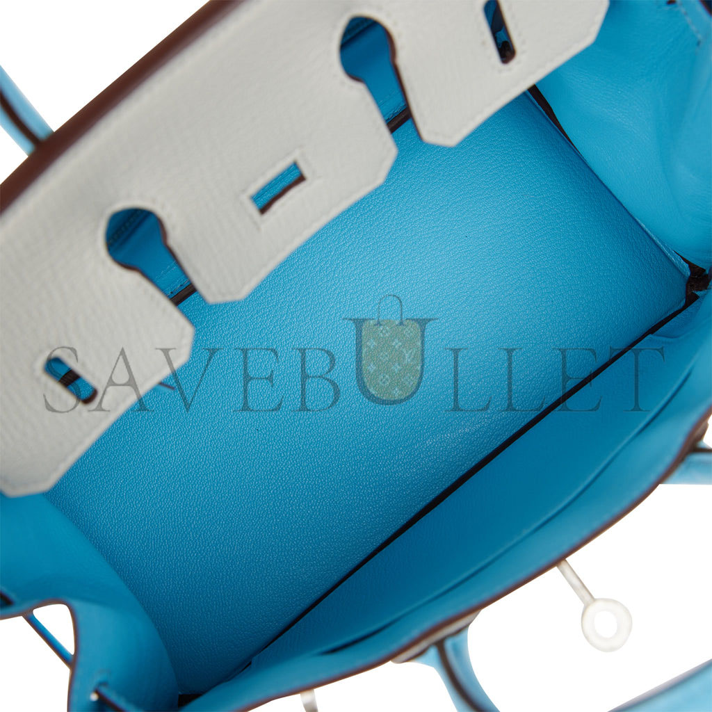 H**mes special order (hss) birkin 25 gris perle and bleu du nord chÈvre brushed palladium hardware handmade (25cm)