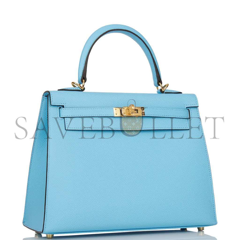 H**mes kelly sellier 25 celeste epsom gold hardware (25*17*7cm)