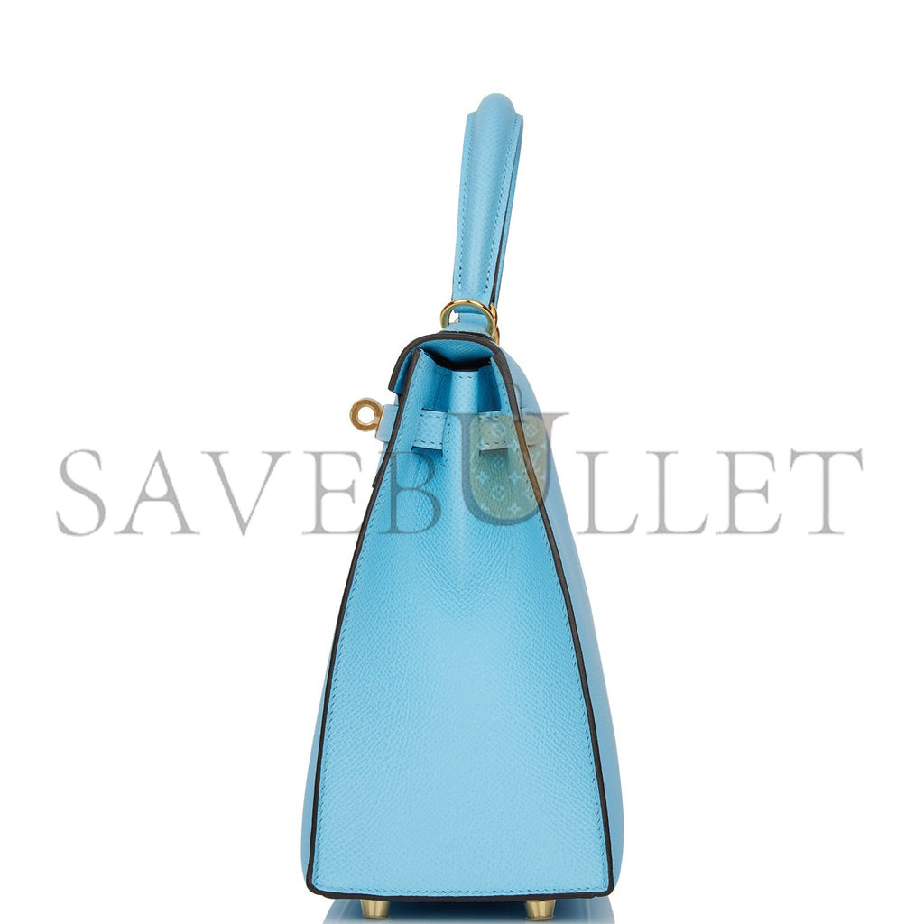 H**mes kelly sellier 25 celeste epsom gold hardware (25*17*7cm)