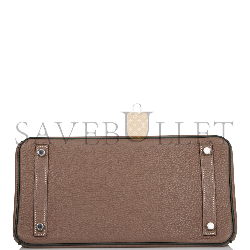 H**mes special order (hss) birkin 30 etoupe and vert fonce togo brushed palladium hardware ( 30cm*22*16cm)
