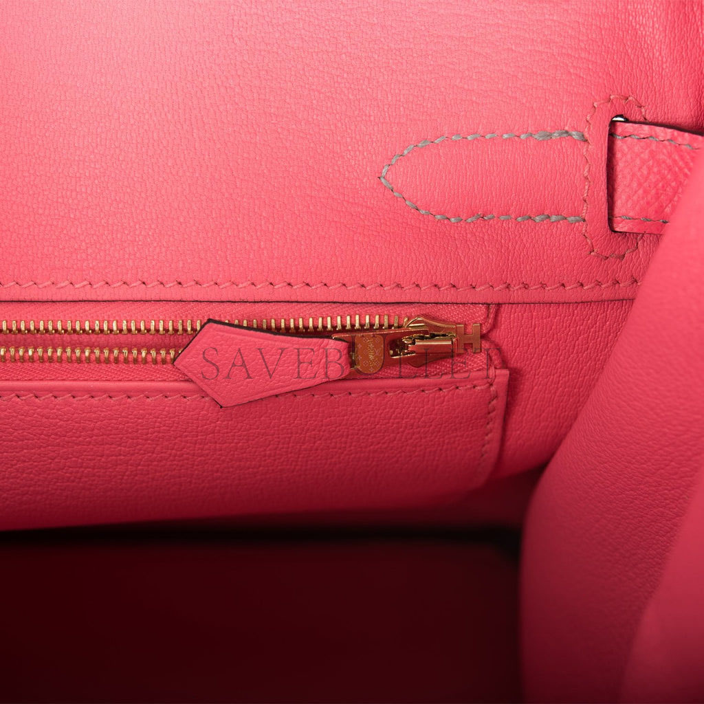 H**mes special order (hss) birkin 30 gris mouette and rose azalee epsom permabrass hardware( 30cm*22*16cm)