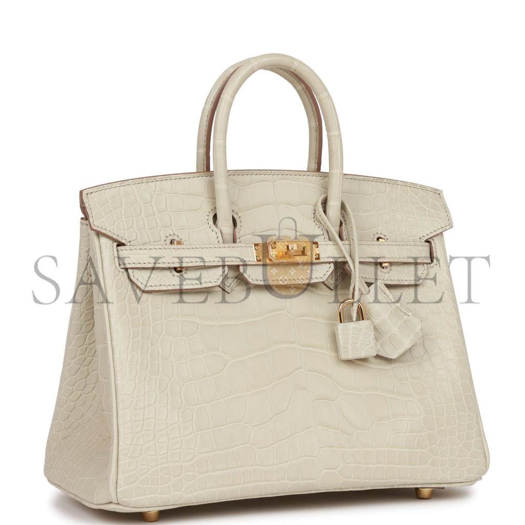 H**mes birkin 25 beton matte alligator gold hardware handmade (25*19*12cm)
